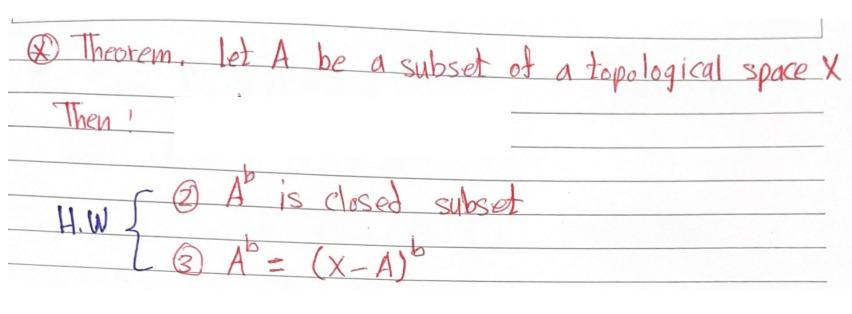 Solved ( ) Theorem. Let A Be A Subset Of A Topological Space | Chegg.com