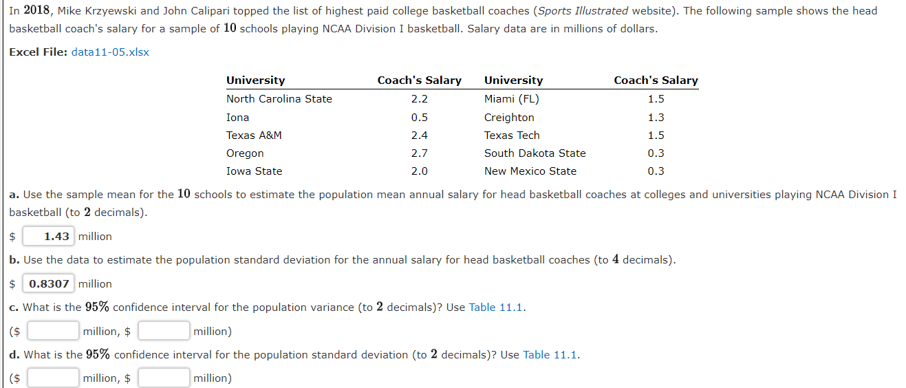 Solved In 2018, Mike Krzyewski And John Calipari Topped The | Chegg.com