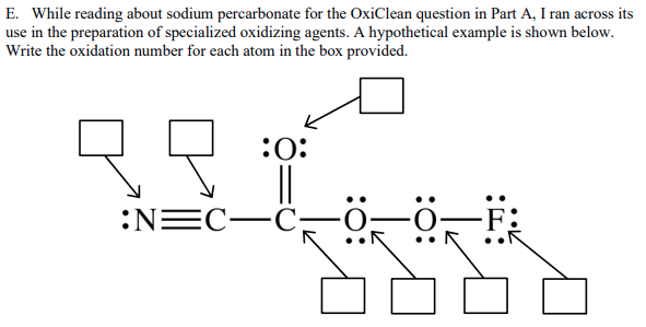 Solved E While Reading About Sodium Percarbonate For The Chegg Com