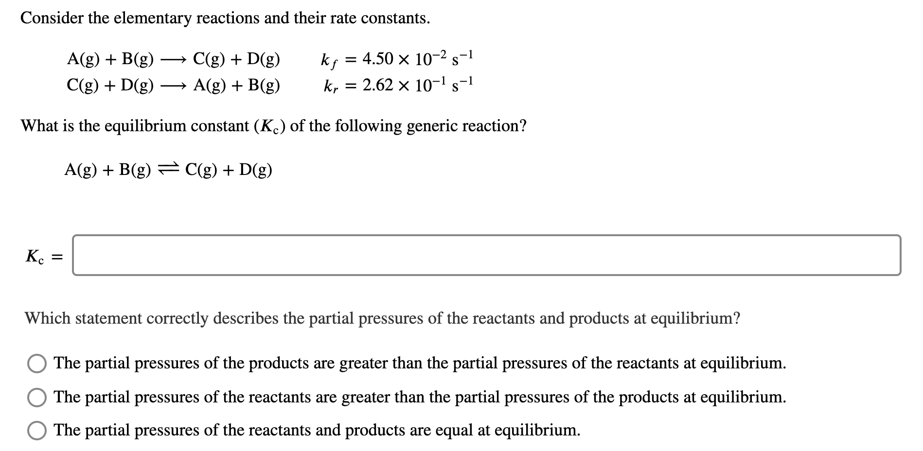 Solved Consider the elementary reactions and their rate | Chegg.com