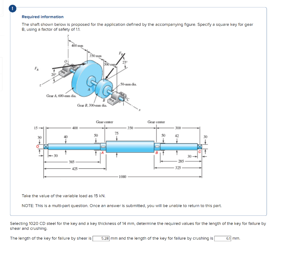 Solved ! Required Information The Shaft Shown Below Is | Chegg.com