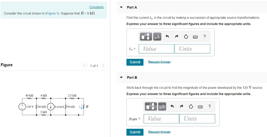 Solved Constants Part A Consider the circuit shown in | Chegg.com