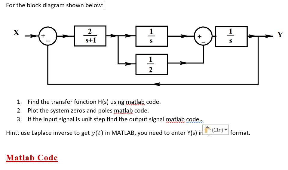 Solved For the block diagram shown below: X 2 s+1 1 2 급 + 1 | Chegg.com