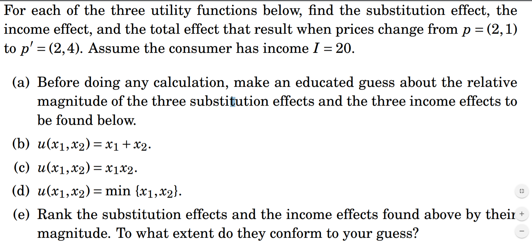Three Utility Problem Solved Solved For each of the three utility functions below, find | Chegg.com