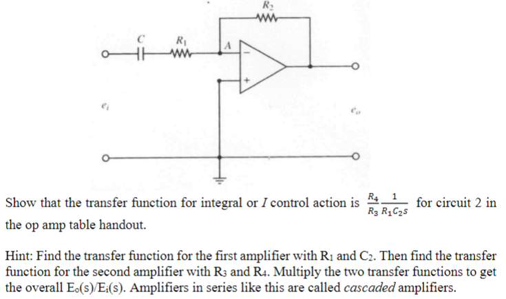 Solved R w باہ RI w Show that the transfer function for | Chegg.com