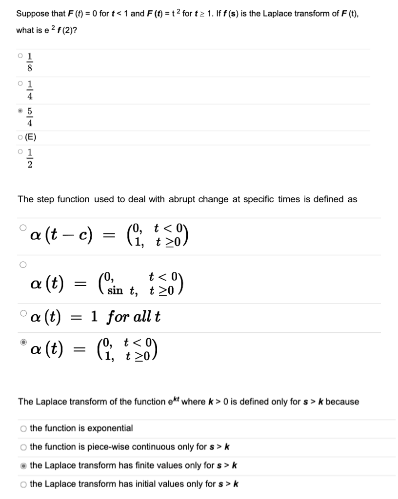 Solved Suppose that F (t) = 0 for t