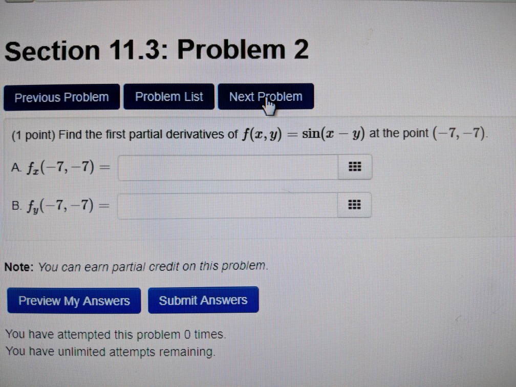 Solved Section 11.3: Problem 1 Previous Problem Problem List | Chegg.com