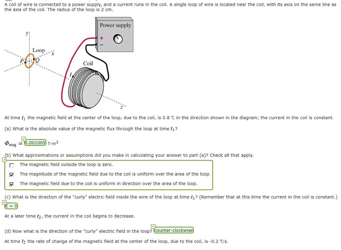 Solved A coil of wire is connected to a power supply, and a