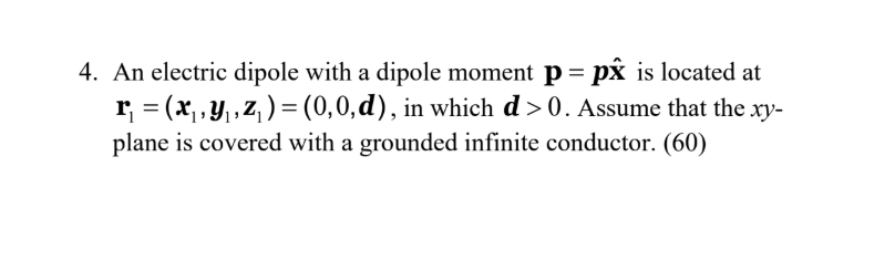 Solved 4 An Electric Dipole With A Dipole Moment P Pe Chegg Com