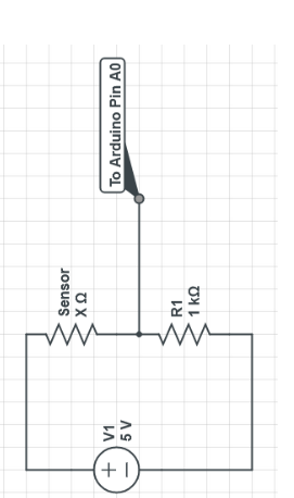 [Solved]: (15 points) Voltage Dividers and Input Sensors. As Circuit Diagram