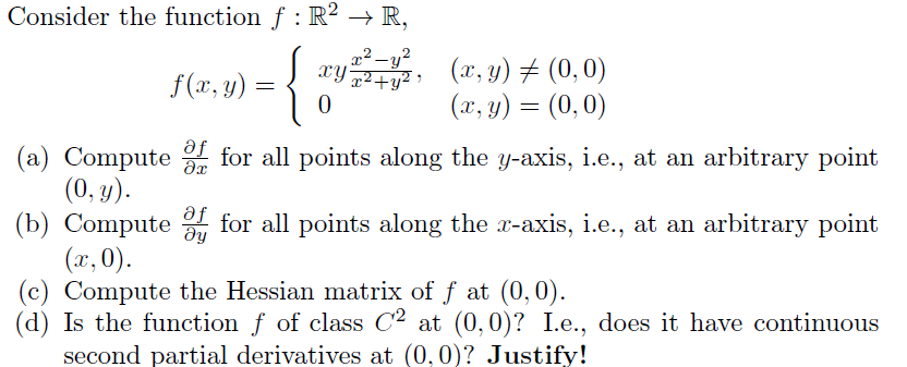 Solved Consider The Function F:R2→R, | Chegg.com