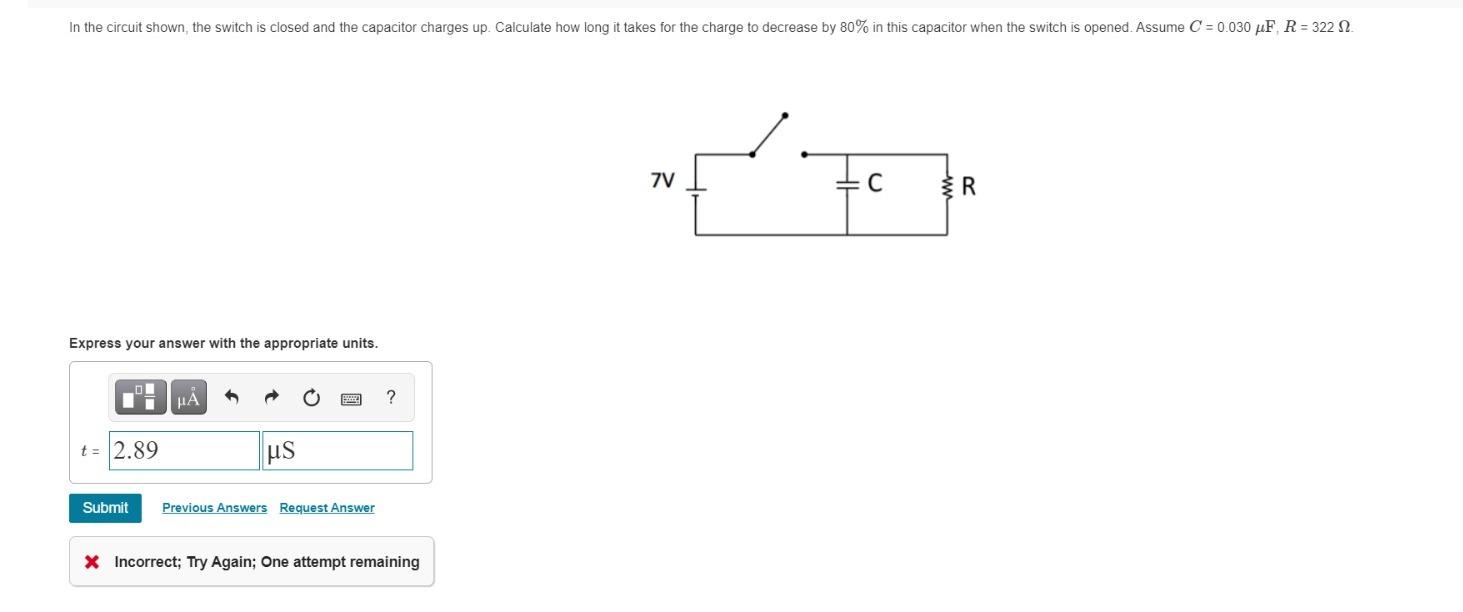 Solved In the circuit shown, the switch is closed and the