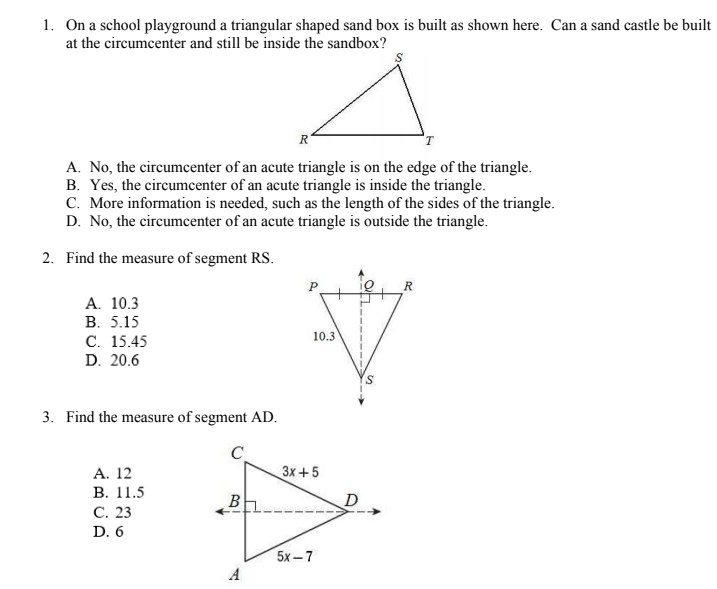 Solved 1. On a school playground a triangular shaped sand | Chegg.com