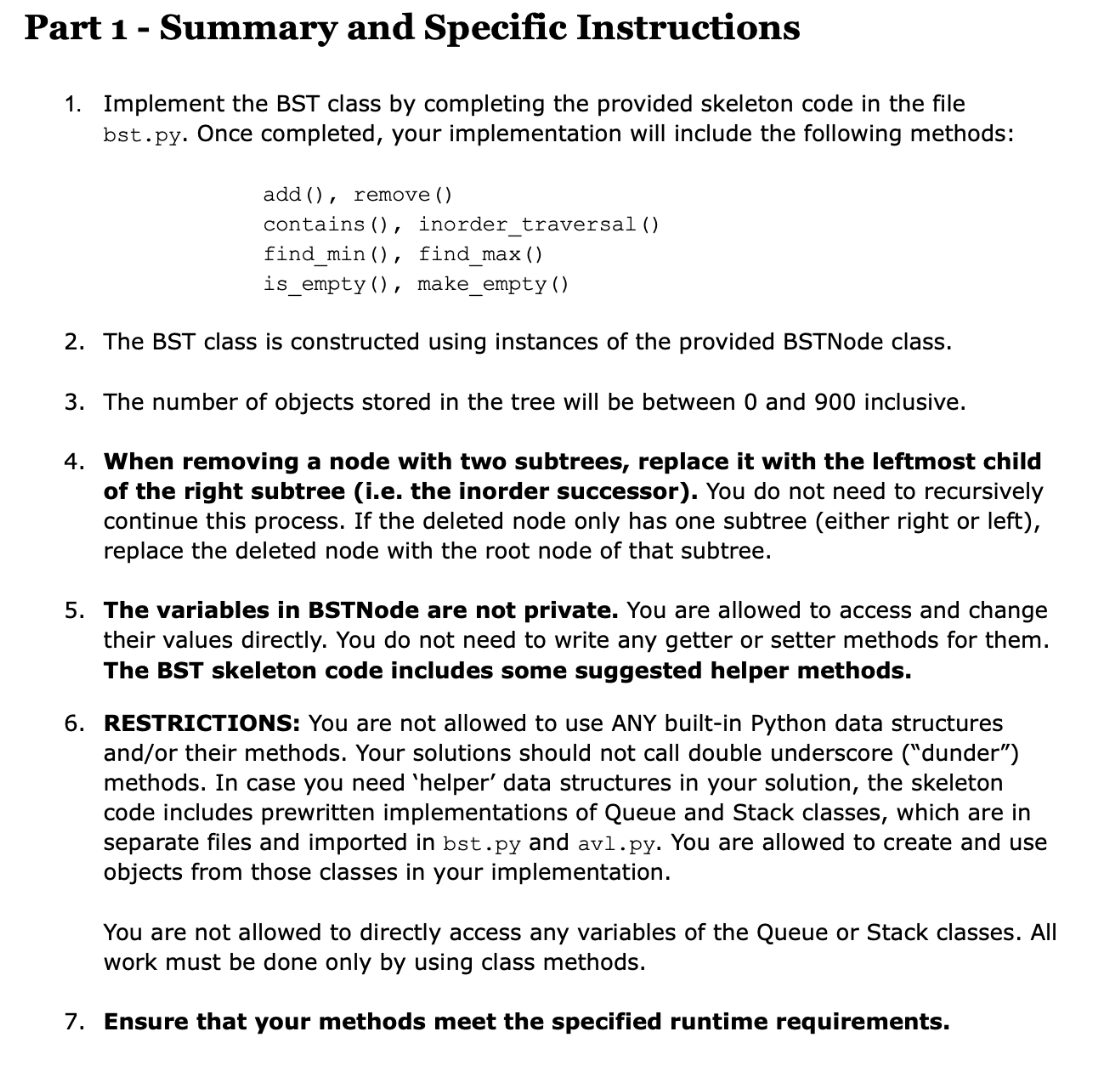 Solved Below is the skeleton of a simple Python class that