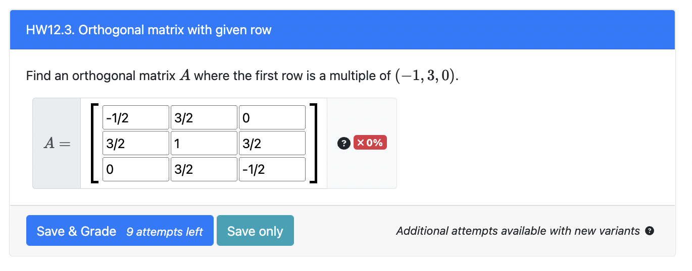  solved find an orthogonal matrix a where the firs