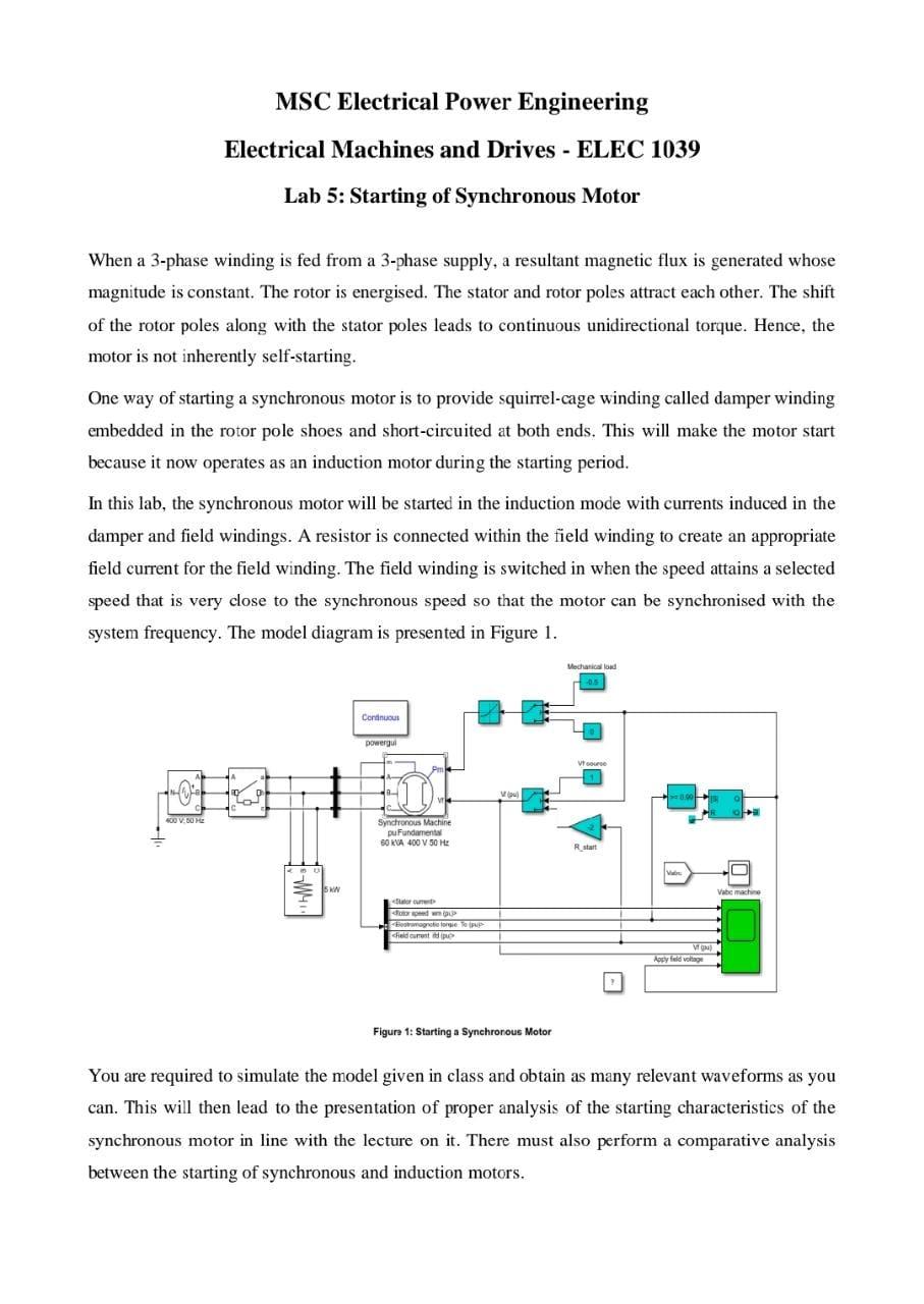 MSC Electrical Power Engineering Electrical Machines | Chegg.com