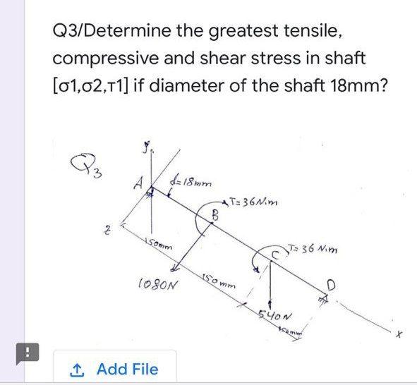 Solved Q3/Determine The Greatest Tensile, Compressive And | Chegg.com