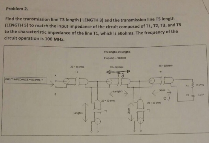 Solved Problem 2. Find the transmission line T3 length | Chegg.com
