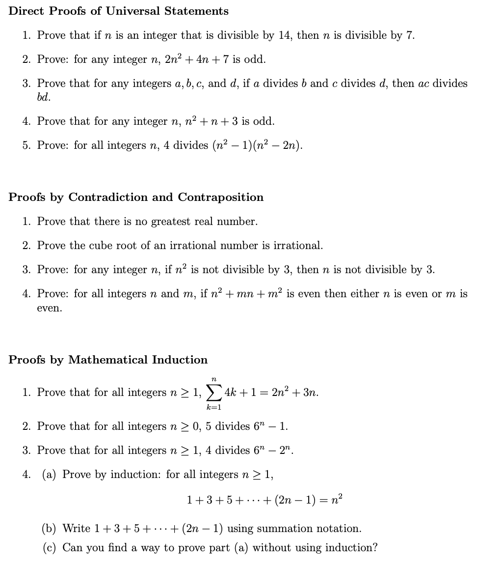 Solved Direct Proofs of Universal Statements 1. Prove that | Chegg.com