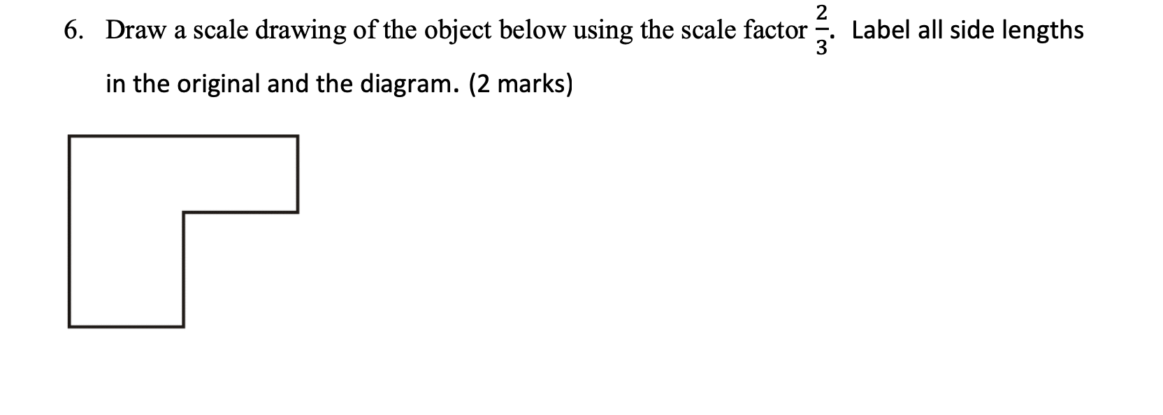 Solved 6. Draw a scale drawing of the object below using the | Chegg.com