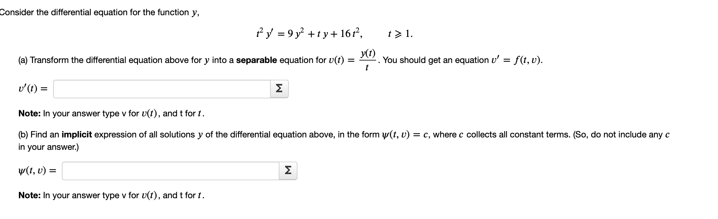 Solved Consider the differential equation for the function | Chegg.com
