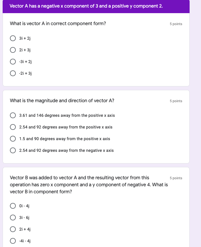 Solved Vector A has a negative x component of 3 and a | Chegg.com