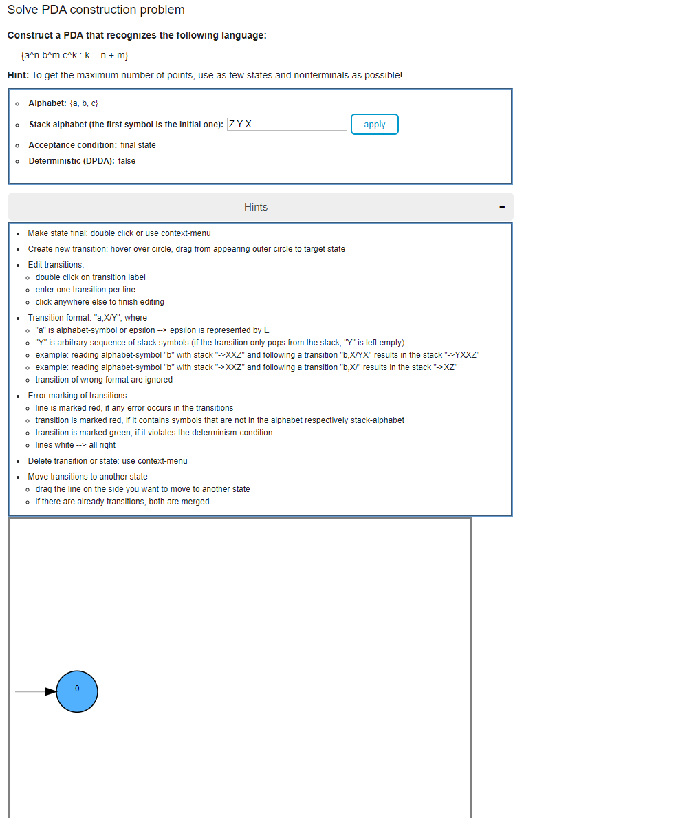 Solved Construct a PDA for the given language: {a^n b^m c^k | Chegg.com