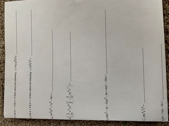 Solved Leta--3&b=5 Then Solve The Following: 6-111) (b) | Chegg.com