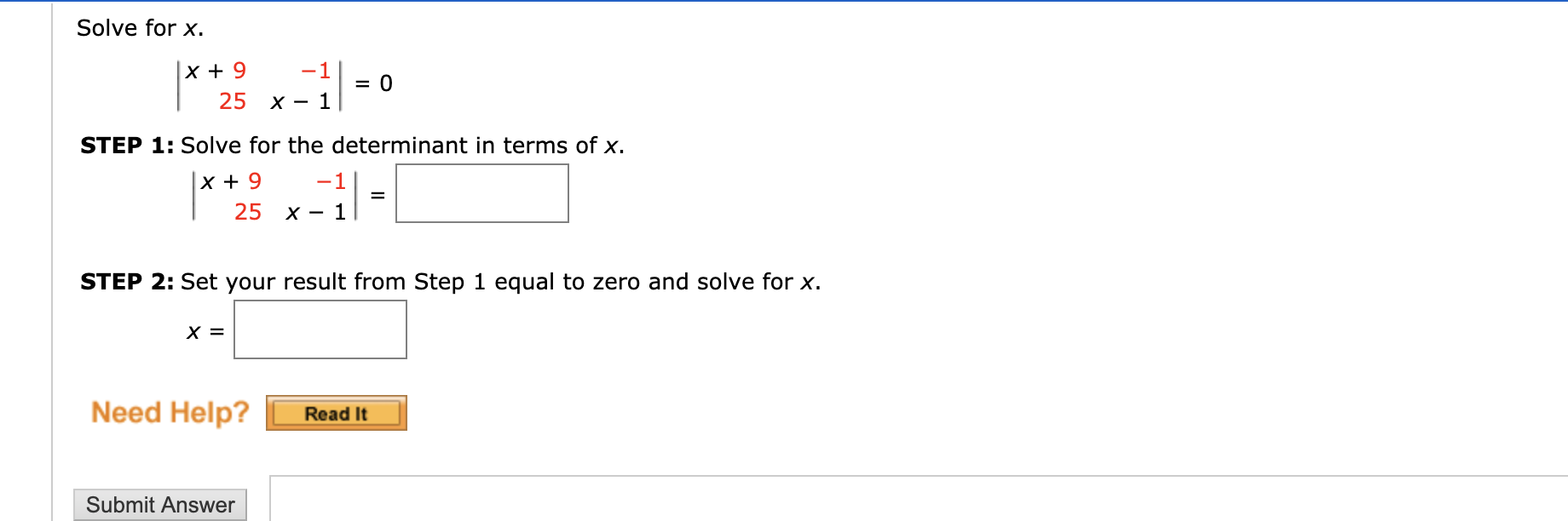 9x 2 5x 1 0 solve for x