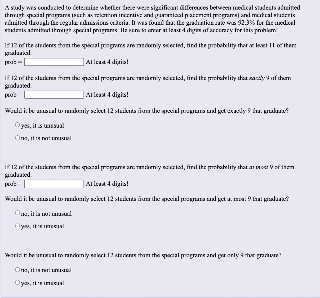 Solved A study was conducted to determine whether there were | Chegg.com
