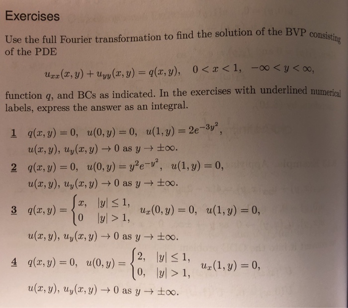 Solved Exercises Use The Full Fourier Transformation To Find | Chegg.com