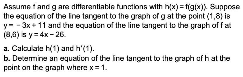 Solved Assume F And G Are Differentiable Functions With 