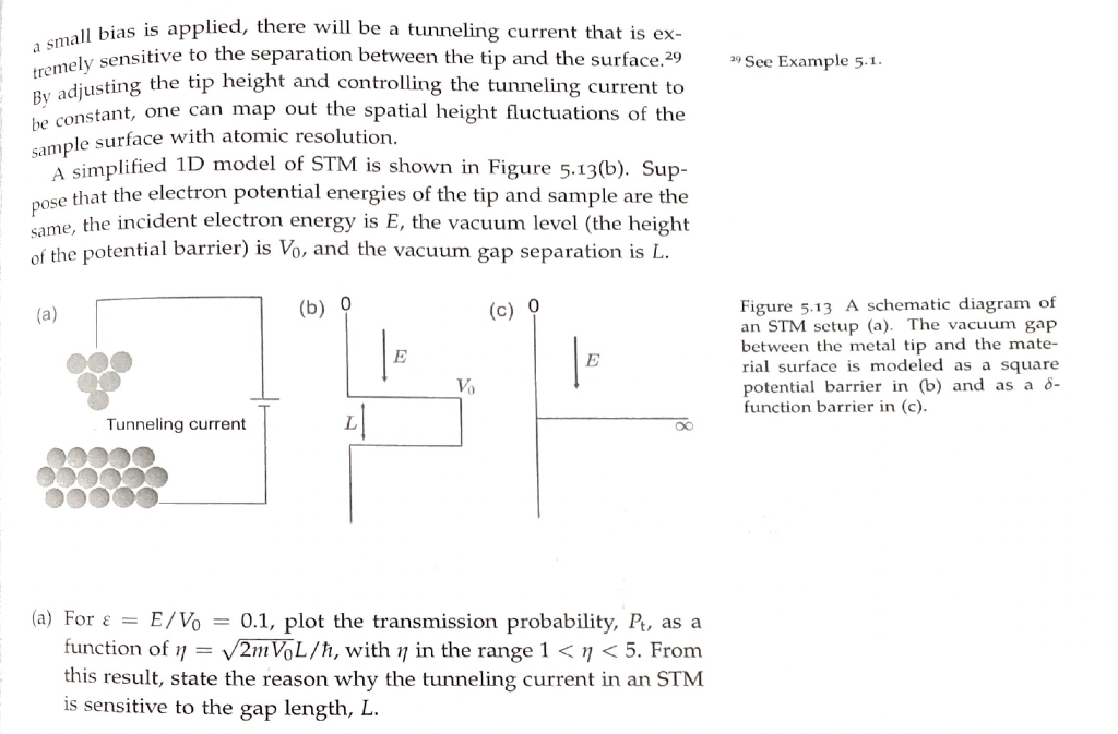 a small bias is applied, there will be a tunneling current that is extremely sensitive to the separation between the tip and