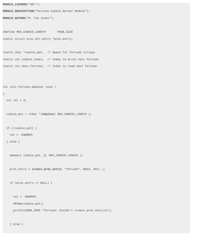 Solved Please create a Linux Kernel Module through /proc | Chegg.com