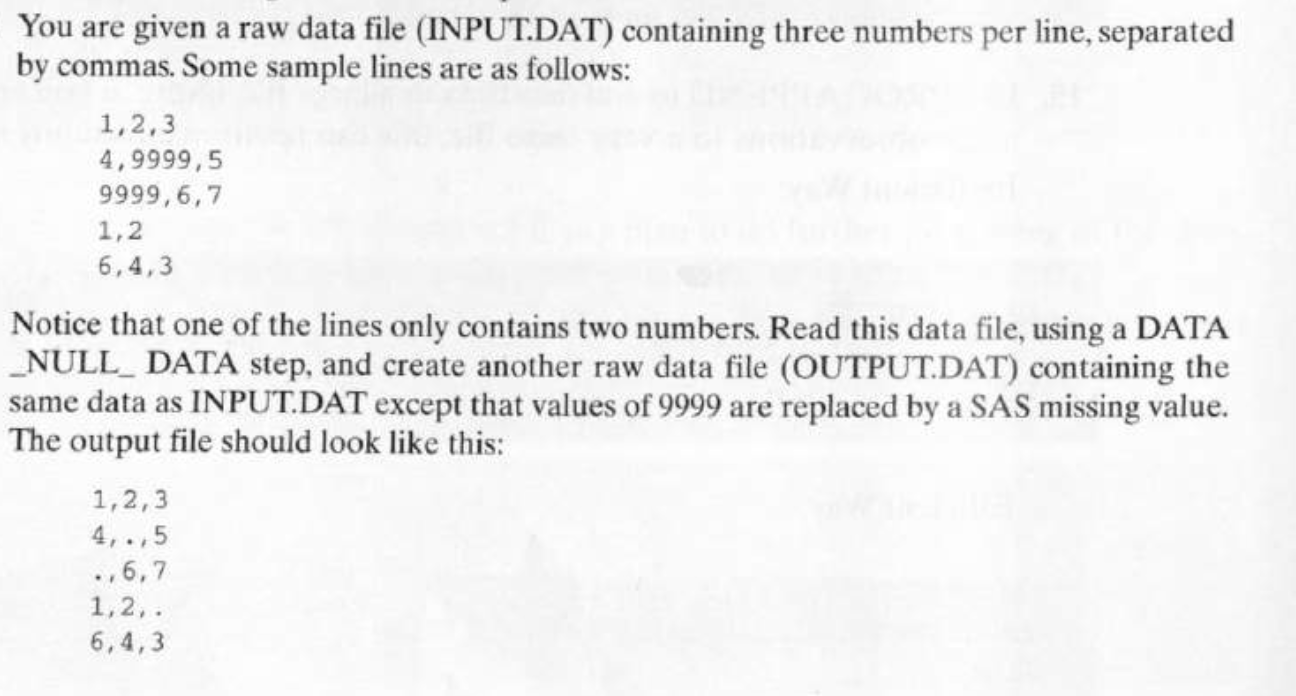 You are given a raw data file (INPUT.DAT) containing | Chegg.com