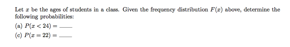 Solved Let U Be The Ages Of Students In A Class. Given The | Chegg.com