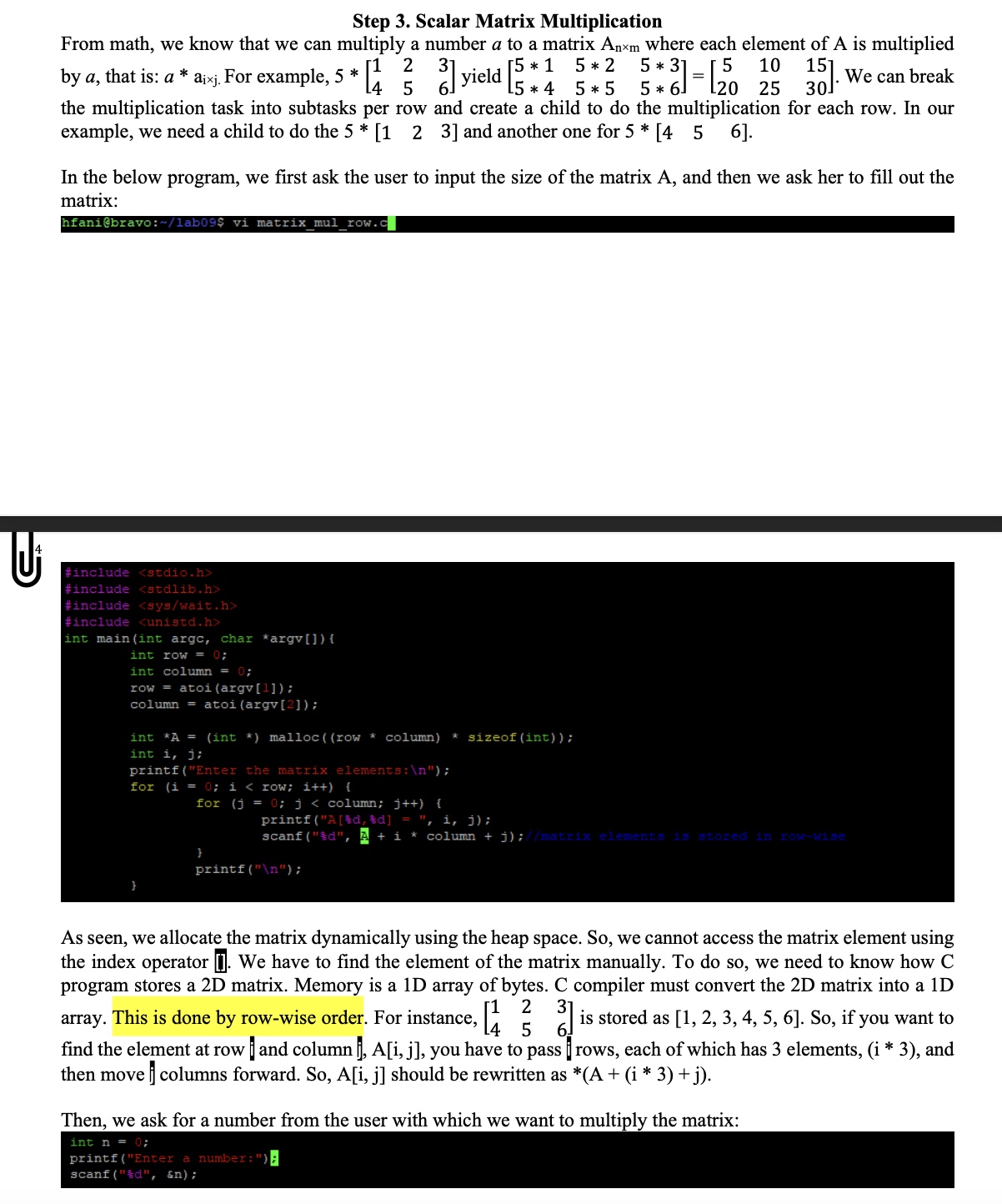 Solved Step 3. Scalar Matrix Multiplication From math, we | Chegg.com