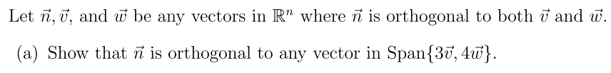 Solved Let N 7 And U Be Any Vectors In R Where N Is Or Chegg Com