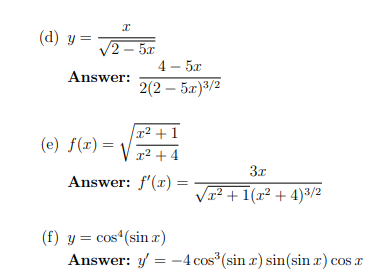 Solved Find the derivative of the following function. Your | Chegg.com