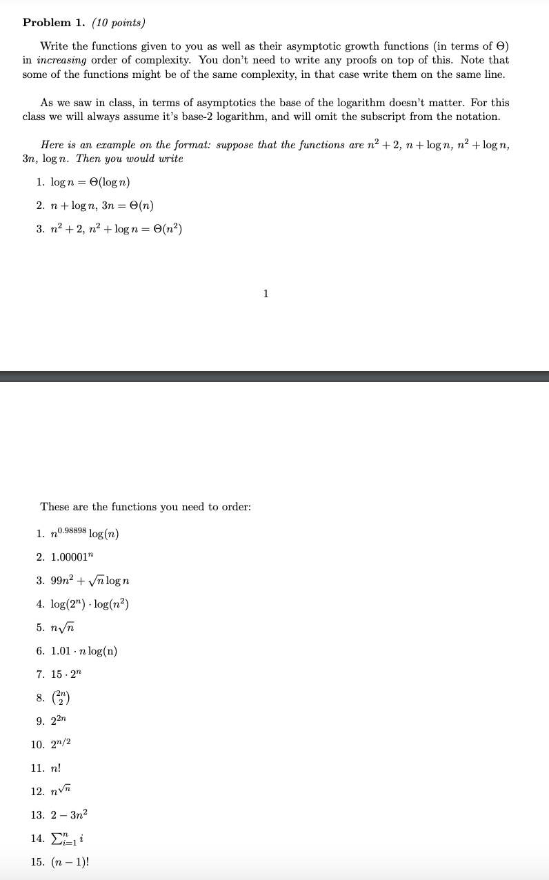 Solved Problem 1. (10 points) Write the functions given to | Chegg.com