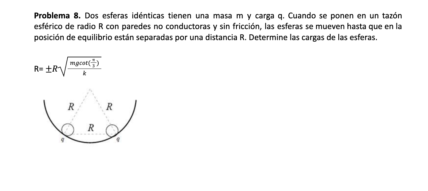 Problema 8. Dos Esferas Idénticas Tienen Una Masa M Y | Chegg.com