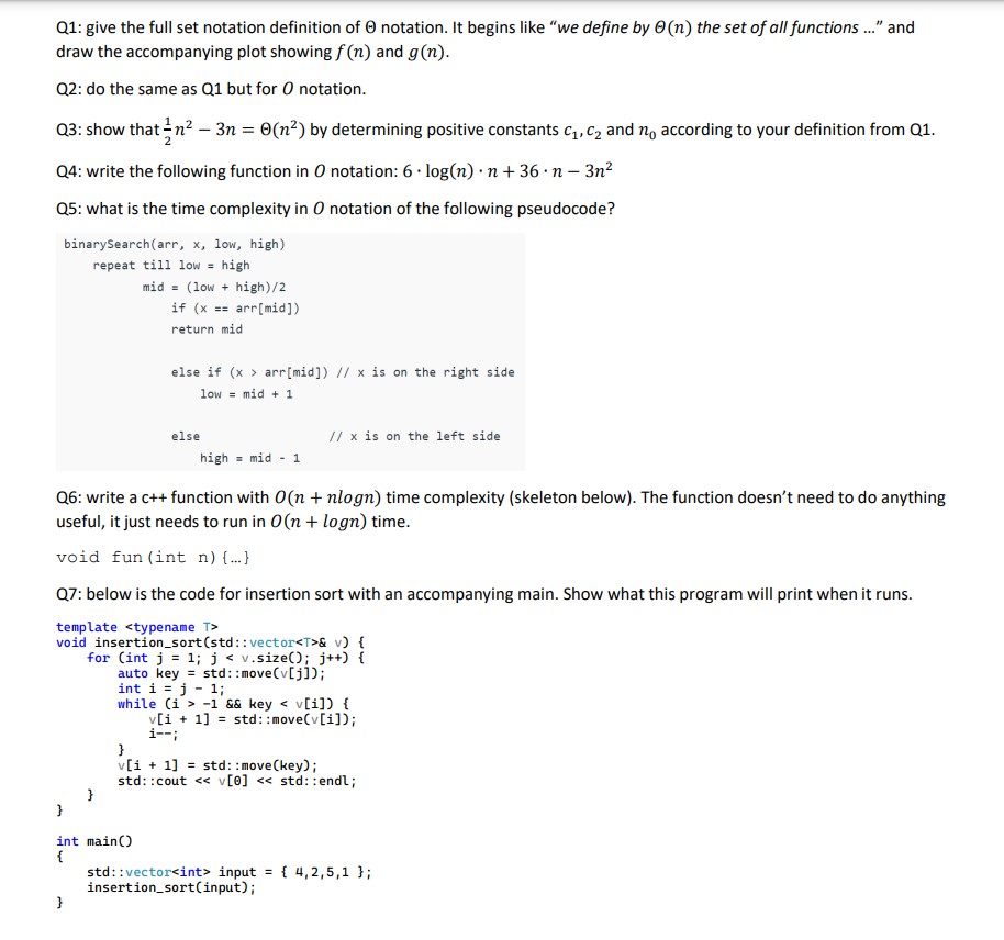 Solved Q3: show that 21n2−3n=Θ(n2) by determining positive | Chegg.com