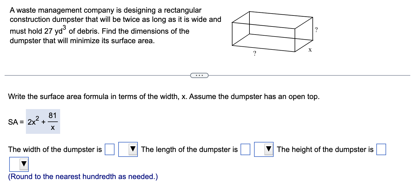 Solved A waste management company is designing a rectangular | Chegg.com