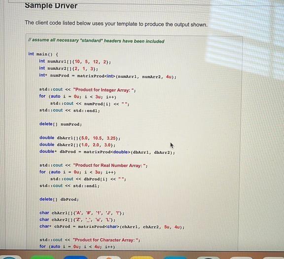 Solved Define a family of functions (a templated function) | Chegg.com