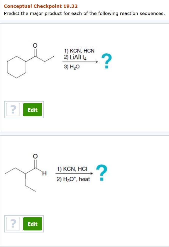 Solved Conceptual Checkpoint 19.32 Predict the major product | Chegg.com
