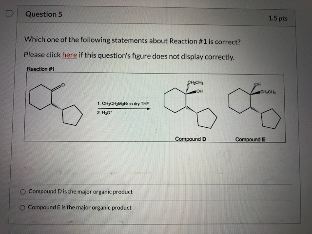 Solved D Question 5 1.5 pts Which one of the following | Chegg.com
