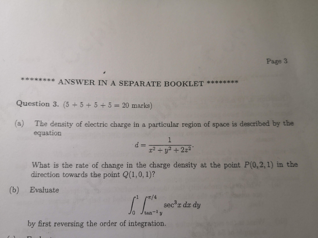 Solved (a) The density of electric charge in a particular | Chegg.com