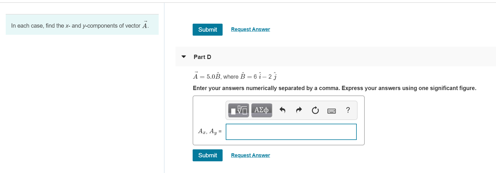 Solved In Each Case Find The X And Y Components Of Vect Chegg Com