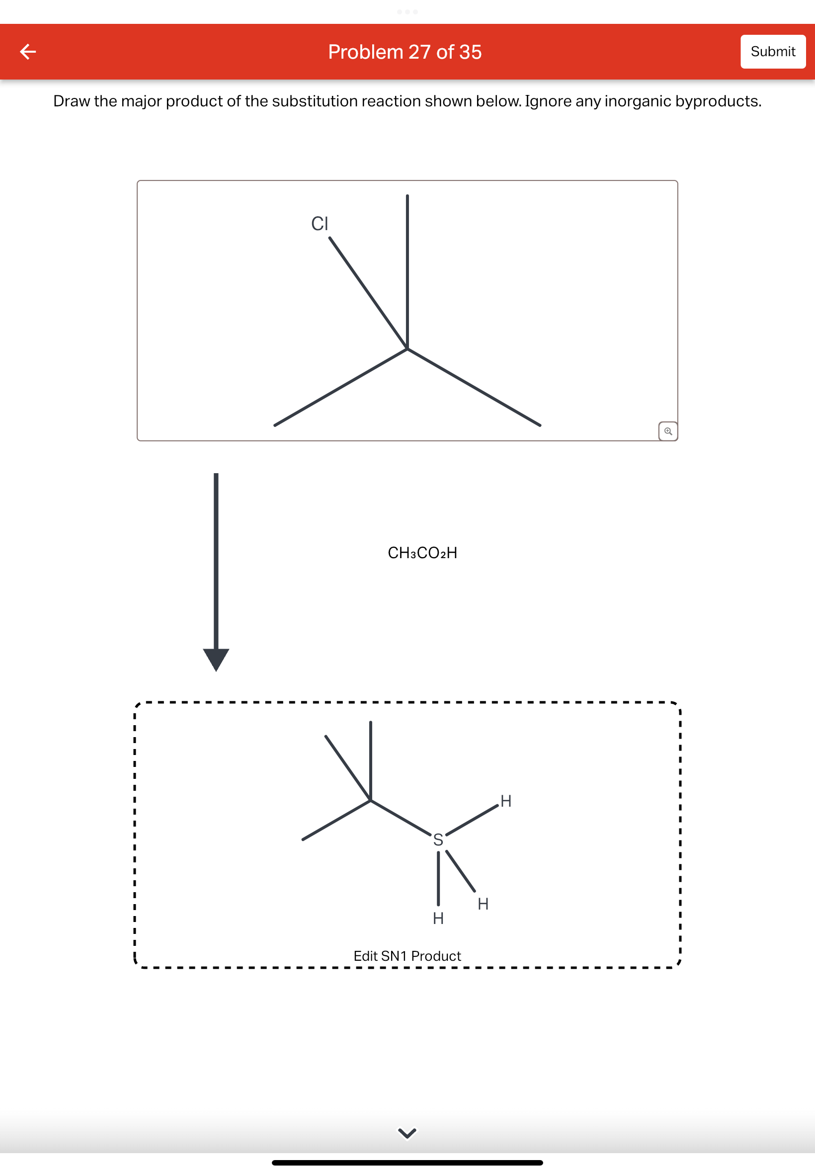 Solved Draw the major product of ﻿the substitution reaction | Chegg.com
