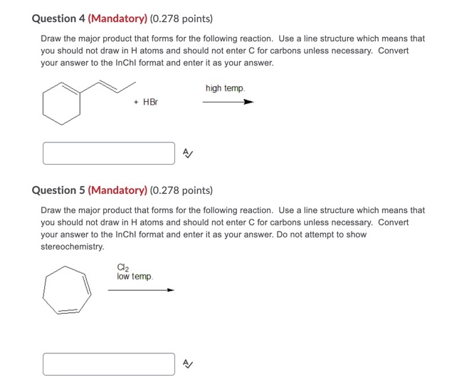 Solved Question 4 (Mandatory) (0.278 points) Draw the major | Chegg.com